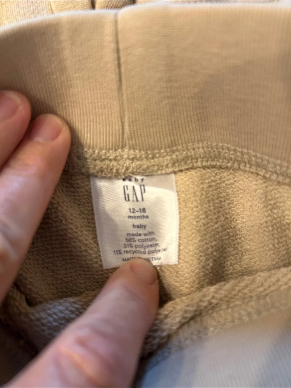 GAP Beige Bear Pocket Sweatshirt & Jogger Set
